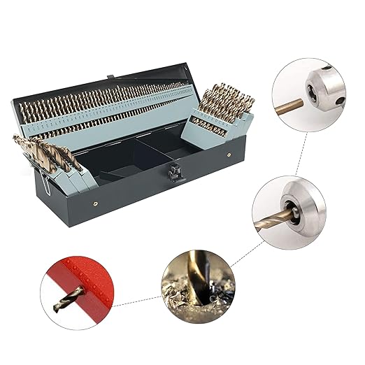 115Pcs Cobalt Drill Bits Set, High Speed Steel, 135 Degree Tip, Twist Jobber Length Drill Bit Kit for Hardened Metal, Plastic and Wood with Metal Indexed Storage Case, 1/16"-1/2"