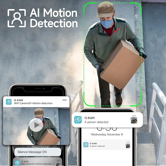 Security Cameras Wireless Outdoor -2K Home Security Camera Battery Powered, Outdoor Security Cameras with 3MP Color Night Vision/Spotlight/IP65 Waterproof/PIR Detection/2-Way Talk/Cloud/SD-up to 256G