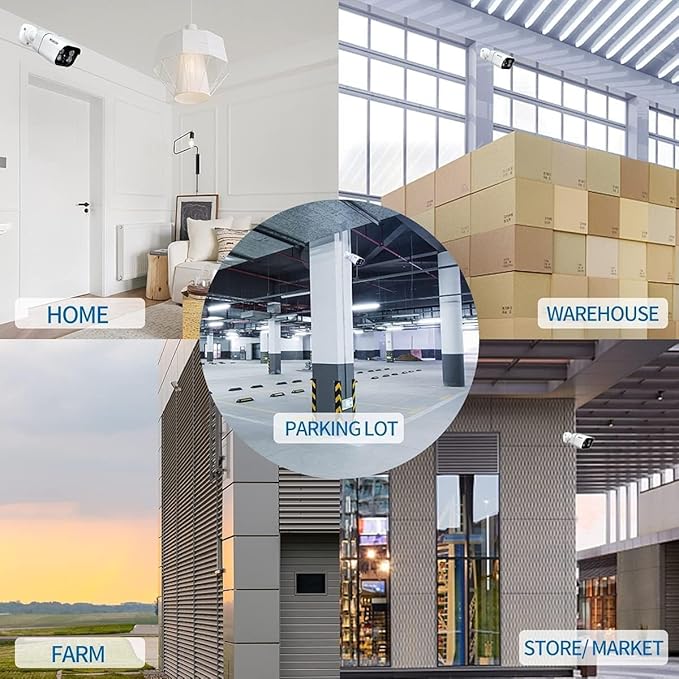 WESECUU Poe Security Camera, IP Camera, CCTV Camera, Surveillance Camera, Poe Camera Only Match POE Security Camera System with Motion Sensor,NoSubscription