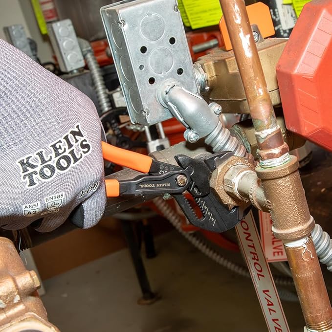 Klein Tools D5317 Compact Plier Wrench, High Leverage Multi-Use Adjustable Plier Wrench with Smooth Jaws, 7-Inch