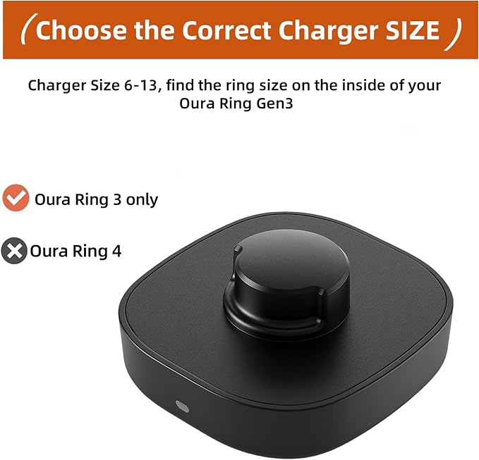 Compatible with Oura Ring Gen3 Charger - Size 8 - Fast Charging Dock with USB-C Cable for Smart Ring (8)