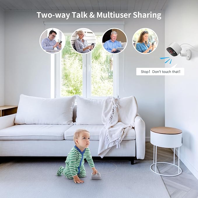 Jennov Outdoor/Indoor Security Cameras 5Ghz/2.4Ghz, 2K HD WiFi/Color Night Vision/Motion Detection /2-Way Audio/IP66 Waterproof Pet Dog Cat Baby Monitor Camera for Home Security