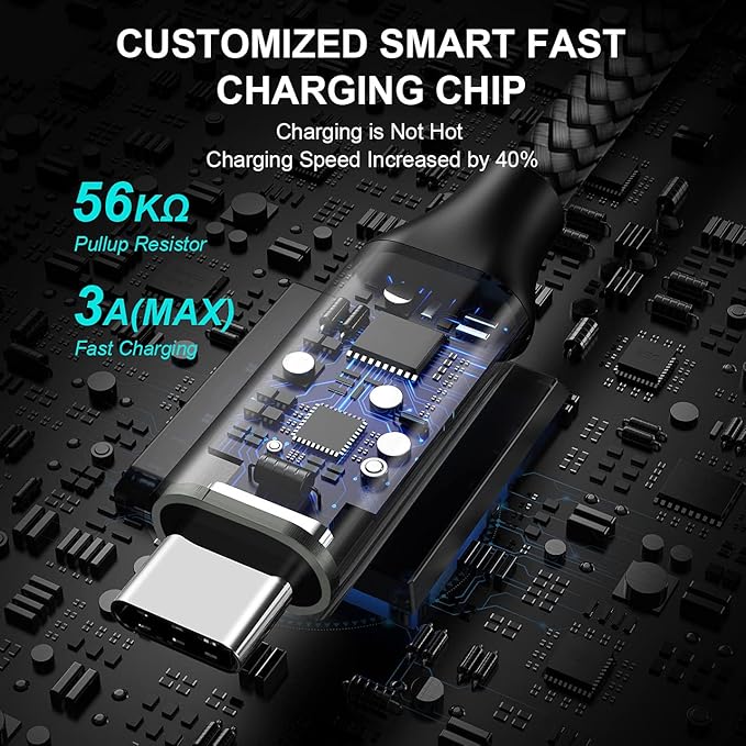 etguuds USB to USB C Cable 1ft, 2-Pack Short USB A to Type C Charger Cord Fast Charging for Samsung Galaxy A15 A25 A35 A55 A54, S24 S23 S22 S21 S20 S10 S10E, Note 20 10, Moto G, for iPhone 16 15