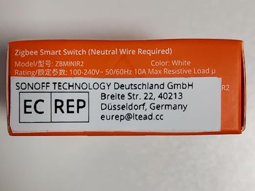 SONOFF ZigBee Smart Light Switch, SONOFF Zigbee Hub Required, Interruptor Inteligente Voice Control with Alexa & Google Home, Neutral Line Required Smart Home Device, Zigbee Switch ZBMINIR2