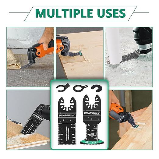 103 pcs Professional Universal Wood Oscillating Multi Tool Saw Blade Set,Multi Tool Blades Fit Fein Multimaster Porter Cable Bosch Ryobi Dewalt Milwaukee Rockwell Oscillating Tool Blades