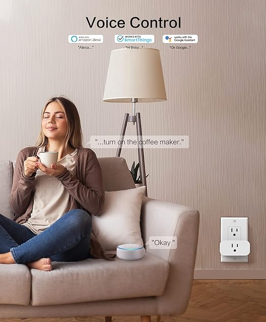 TREATLIFE 4 Pack Smart Plugs That Work with Alexa and Google Home, 7 Day Heavy Duty Programmable Timer, 1800W 15A WiFi Smart Outlet, Child Lock, Vacation Mode, Reliable WiFi Connection