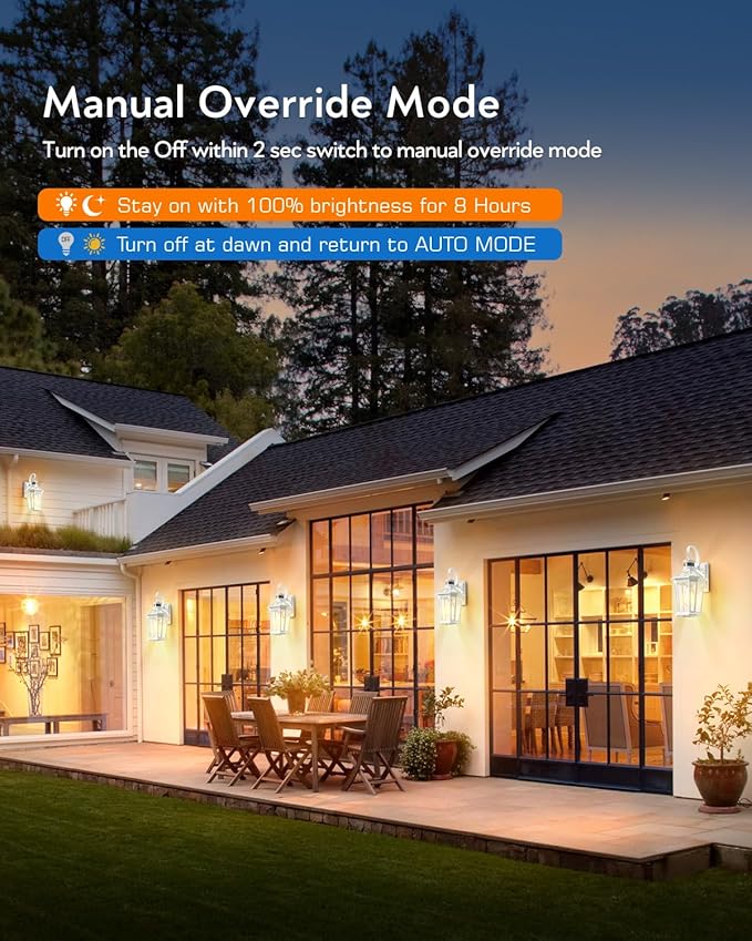 VIANIS Motion Sensor Exterior Light Fixture, Dusk to Dawn Outdoor Wall Lighting, 2 Pcs White Modern Front Porch Light for House, 100% Anti-Rust Aluminum Outside Wall Sconce for Garage, Entryway