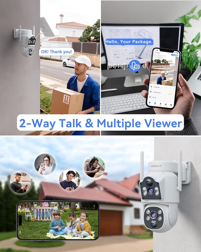 Solar Camera Outdoor Wireless System, 4MP+ 4MP Dual Lens Solar Powered Camera for Home Security with 12'' Monitor 16CH NVR, 360° PTZ, 2.4G/5G WiFi, Human Detection, Color Night Vision, 500G HDD
