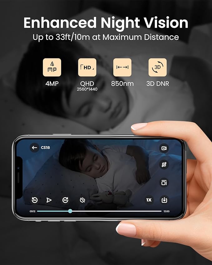 ZOSI C518 4MP Indoor Pan/Tilt Smart Home Security Camera for Pet Dog Baby Monitor,2.4G/5G Dual-Band Plug-in WiFi Cam,Auto-Tracking,Night Vision,Human Detection,2 Way Audio,Cloud&Memory Card Storage