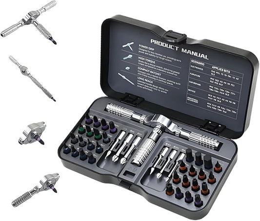 2025 New Grandecy Screwdriver, Grandecy 40 in 1 Screwdriver Set, Made of High-Hardness S2 Alloy Tool Steel, For All Tasks (40-in-1)