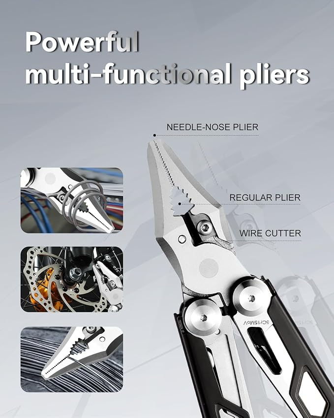 MINI Multitool Pliers,14-In-1 Survival Gear For Outdoor,Home, And Auto Repair,Birthday Christmas Gifts For Men Boyfriend Dad Husband(Black)