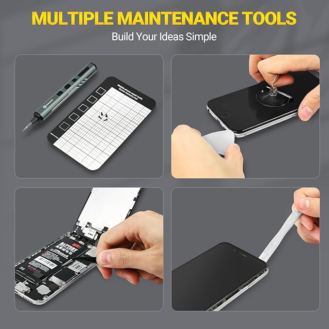 Mini Electric Screwdriver, 66 in 1 Precision Screwdriver Set 50 S2 Magnetic Bits, 4 LED, 5 Torque Small Power Screwdriver Cordless Watch Phone Laptop Repair Tool Kit Cool Gifts For Dads Friends -Grey