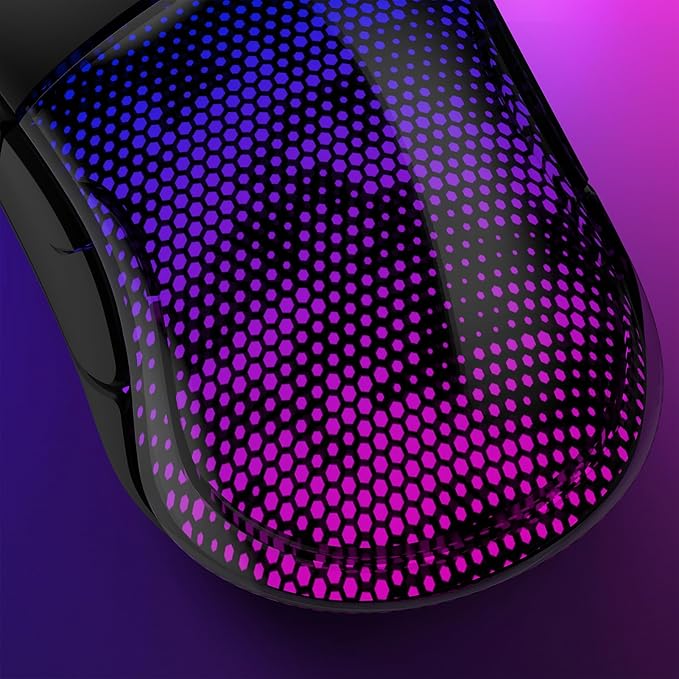 FFJ Master02 Wireless Gaming Mouse, 12000 DPI, Tri-Mode 2.4G/USB-C/Bluetooth 5.3 Gaming Mouse, Large RGB Backlit, 6 Programmable Buttons, 75Hr Battery Life for PC, Mac, Laptop, PS5, Xbox - Black