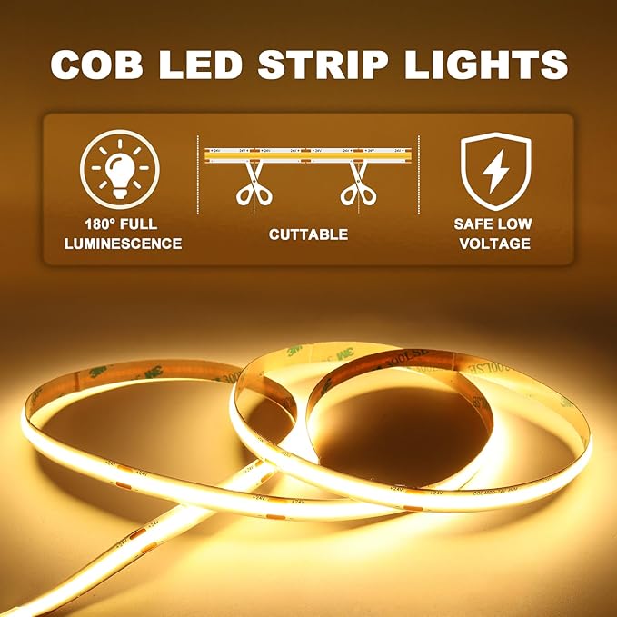 Smart Motion Sensor Stair Light for Indoor Use with Main Wire, No Wiring Required 40 inches Long COB LED Stair Lights Indoor with Remote Controller (Warm White 3000K, 20 Stairs)