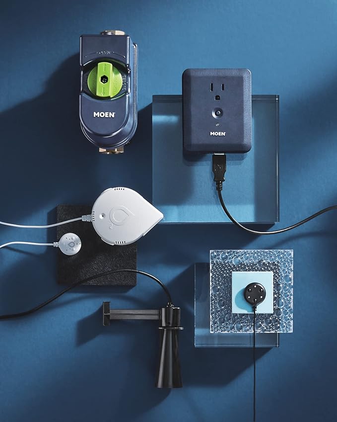 Flo by Moen Smart Water Detector, 1-Pack with Leak Sensing Cable (6-ft)