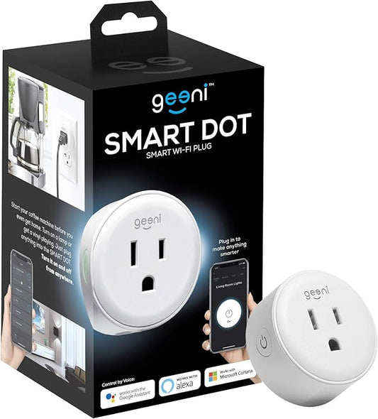 Geeni Dot Smart Plug with 2.4GHz WiFi Connectivity – 1-Pack Compact, Fire-Resistant Smart Outlet Plugs with Schedule & Timer – No Hub Needed, Supports Alexa & Google