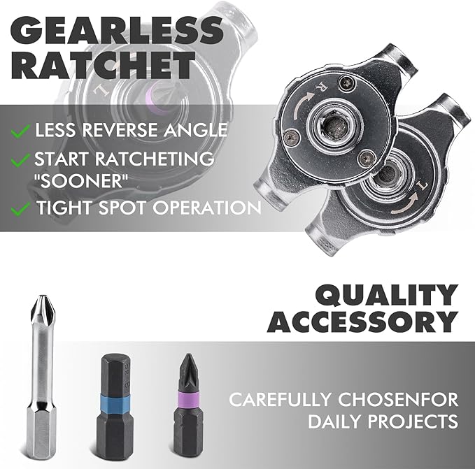 VMAN Ratchet Screwdriver Set, 40 in 1 magnetic Screwdriver sets, S2 Steel Bits, DIY Combination Flexible Shaft, Suitable for Furniture Assembly, Precision Electrical Appliance Repair, Bicycle Tools