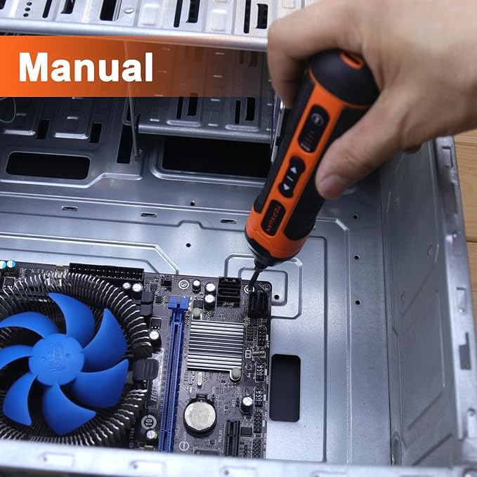 Power Screwdriver,Electric Small Drill,with LED Lights&USB Charging Battery,Speed Adjustable,Electric&Manual,Includes USB Cable&29pcs Bits Set,1 Bit Extender,Carrying Case