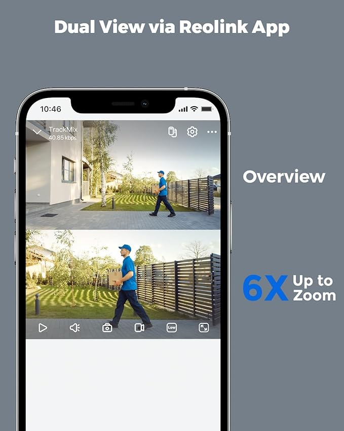 REOLINK 4K Wired WiFi Outdoor Camera, 8MP Dual Lens Security Camera, 360 PTZ Camera Auto Tracking, 2.4/5GHz Wi-Fi Smart Person/Vehicle Detection, 6X Hybrid Zoom, Color Night Vision, TrackMix WiFi