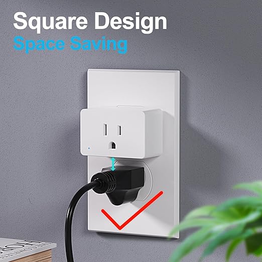 2 Pack Smart Plugs, WiFi Outlets Compatible with Alexa&Google Assistant,15A/1800W Max, Smart Socket with Timer and Group Control, No Hub Required, Simple Setup, for Home(2.4G WiFi Only)