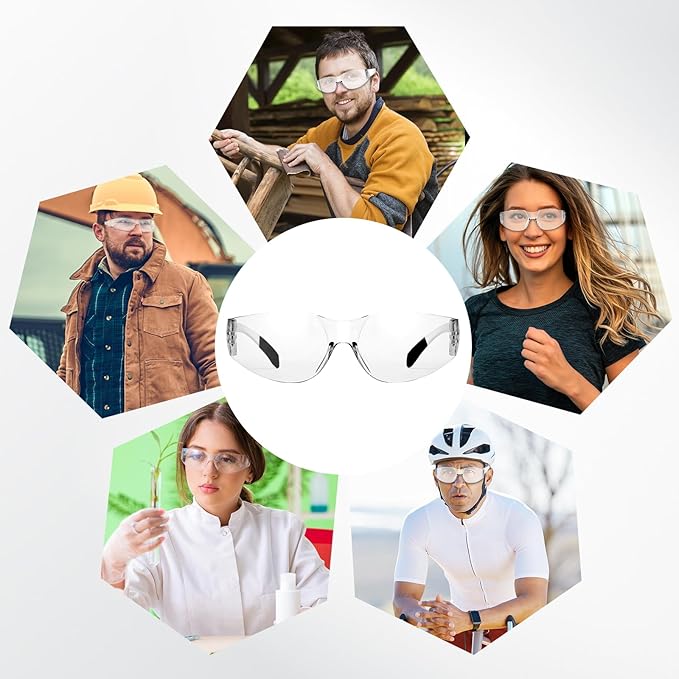 Safety Glasses ANSI Z87.1 Scratch Resistant Lab Goggles for Women Man