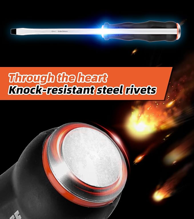 Heavy Duty Screwdriver Sets Screwdriver Kit 2-Piece, Professional Cushion Grip Insulated Magnetic Tip Electrician Screwdriver Kits (2-Piece)