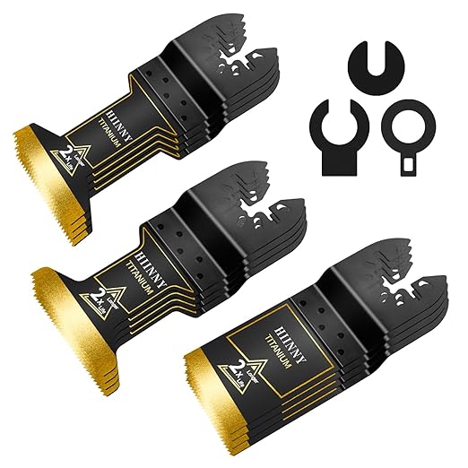 12PCS Titanium Oscillating Tool Blades, Professional Universal Titanium Oscillating Saw Blades Multitool Blades Kits for Metal Wood Plastics, Dewalt Milwaukee Ryobi Fein