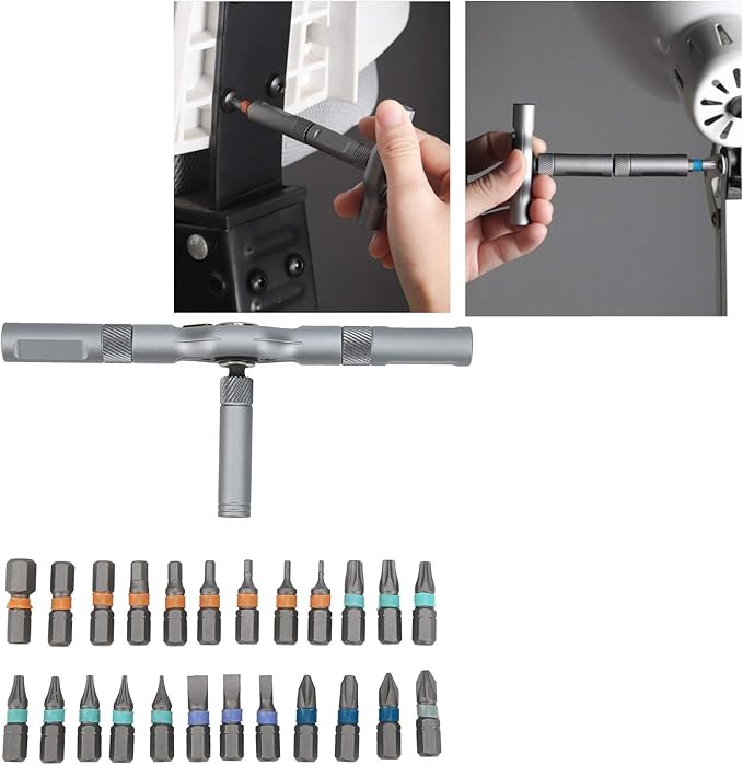 Ratchet Screwdriver Set Nut and Screwdriver Tool Set Small Ratchet Repair Screwdriver Set Rotatable Ratchet Handle Portable Furniture Computer Bicycle Repair kit Mini Repair Kit T Ratchet Wrench Set