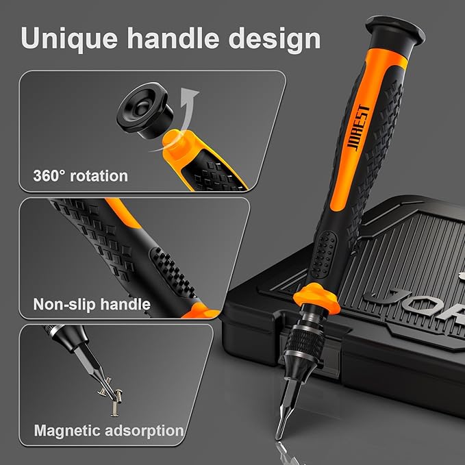 JOREST 38Pcs Small Precision Screwdriver Set (S2 Steel), Magnetic Screwdriver Set with Torx T5 T6 T8, Mini Repair Tool Kit for Macbook, Computer, Laptop, iPhone, PS4 PS5, Xbox, Switch, Glasses, Watch