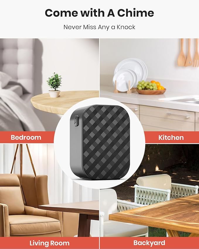 Doorbell Camera Wireless, 2K Dual Lens Video Doorbell with Chime, Outdoor Security Cemera with AI Smart Human Detection, 2-Way Audio,Voice Changer, Night Vision, Compatible with Alexa