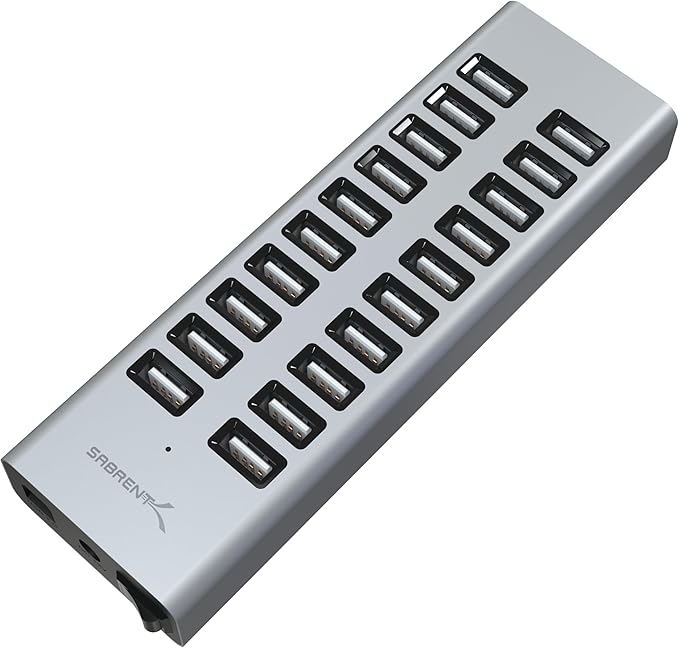 SABRENT 90W 20 Port USB 2.0 Fast Charger, 12V Power Supply Included (AX-P20C)