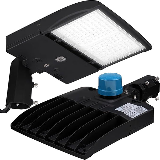 RuggedGrade 100W - NextGen IV Series LED Parking Lot Lights with Photocell - Color Selectable 30K/40K/50K - Slip Fit - Black