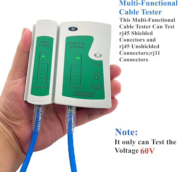 Network Tool Kit, Pass Through rj45 Crimp Tool Kit, Cat7 Cat6A Cat6 Cat5e Cat5 rj45 Crimping Tool with 50PCS cat6 Pass Through Connectors, Network Tester, Wire Cutter