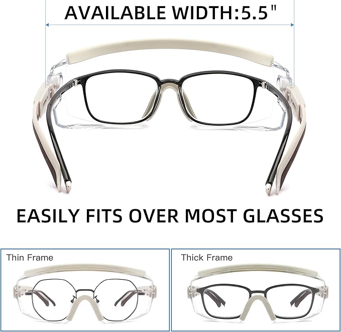 Safety Glasses Over Eyeglasses Anti Fog Safety Goggles Protective Glasses With Adjustable Frame For Men Women