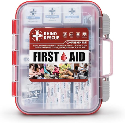 RHINO RESCUE 350 Pieces OSHA All-Purpose First Aid Kit, Home & Office Professional Medical Supplies, Ideal for Emergency, School, Business