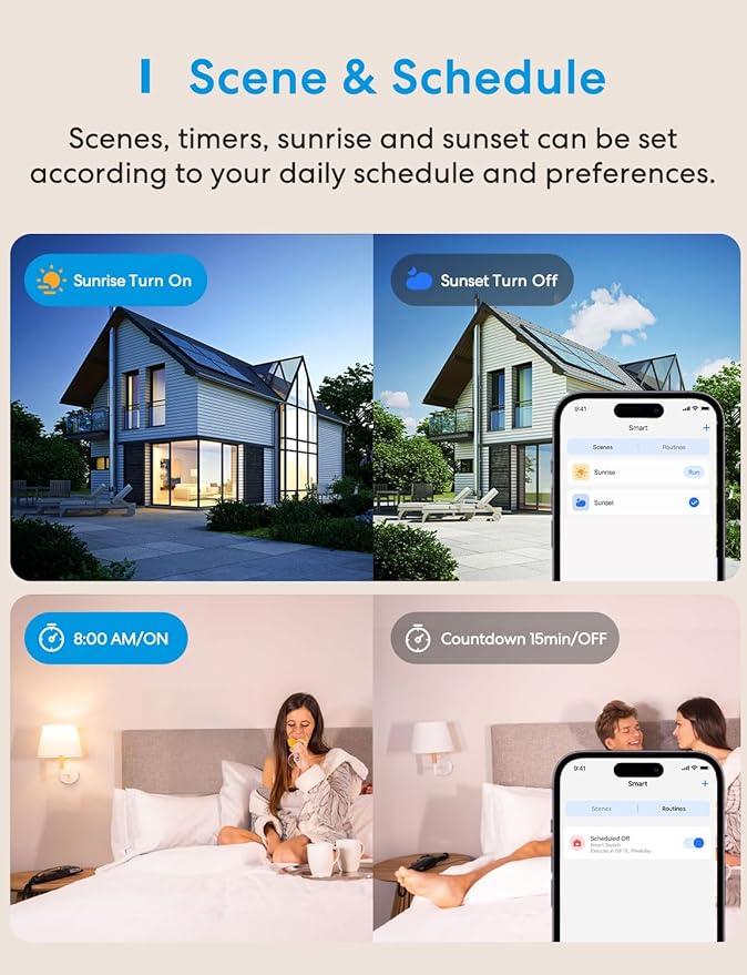 meross Smart Light Switch 4 Pack Supports Apple HomeKit, Siri, Alexa, Google Assistant & SmartThings, Single Pole Light Switch, Neutral Wire Required, Remote Control Schedule, 2.4GHz Wi-Fi