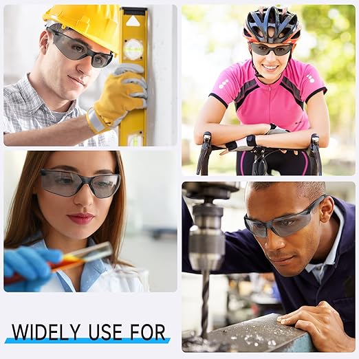 10 Pack Tinted Safety Glasses with ANSI Z87.1 Scratch Resistant Eyewear for Women Man Lab Goggles Eye Protection