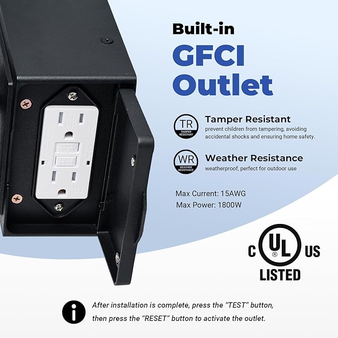 2-Pack Porch Light with GFCI Outlet, Motion Sensor Outdoor Wall Light Wall Mount, Oil Rubbed Bronze Exterior Lighting Fixtures, Anti-Rust Outdoor Lantern Wall Sconce for Garage, Patio, Balcony