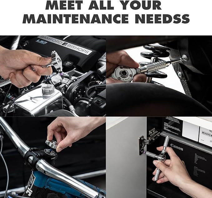 VMAN Ratchet Screwdriver Set, 40 in 1 magnetic Screwdriver sets, S2 Steel Bits, DIY Combination Flexible Shaft, Suitable for Furniture Assembly, Precision Electrical Appliance Repair, Bicycle Tools