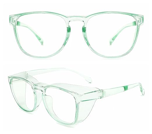 Alsenor Safety Glasses Anti Fog Goggles Protective Eyewear Blue Light Blocking Anti Dust UV Protection Glasses For Men Women (Jade)