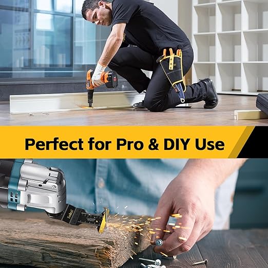 30 PCS Titanium Oscillating Tool Blades Metal Cutting,Universal Multi Tool Blades Kits for Metal Nails Wood and Plastic,Oscillating Saw Blades Fit Dewalt Ryobi Milwaukee Rockwell Fein