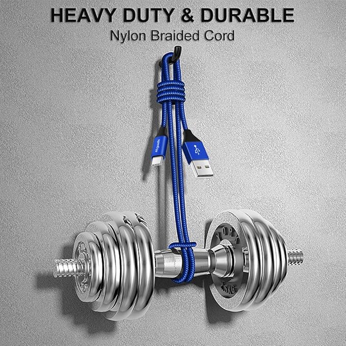 etguuds USB to USB C Cable 3ft, 2-Pack USB A to Type C Charger Cord Fast Charging for Samsung Galaxy A15 A25 A35 A55 A54, S24 S23 S22 S21 S20 S10 S10E, Note 20 10, Moto G, for iPhone 16 15, Blue