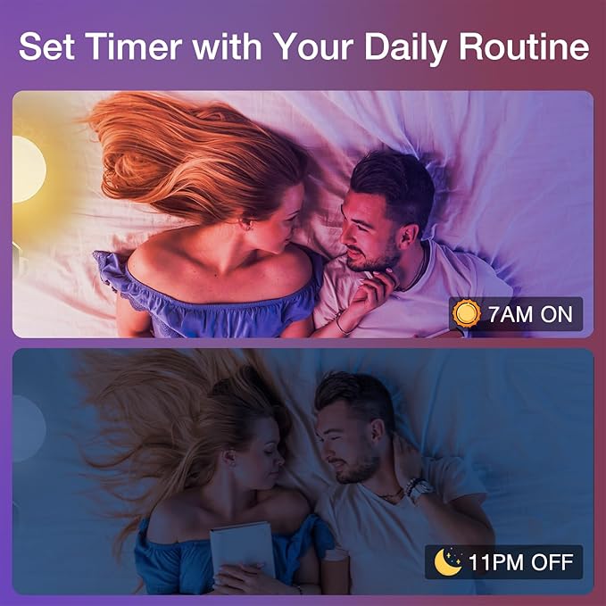 DAYBETTER 6 Pack Smart Light Bulbs, Color Changing Smart WiFi Light Bulbs, Compatible with Alexa & Google Home, 800 Lumen Dimmable A19 E26 Bulbs, No Hub Needed