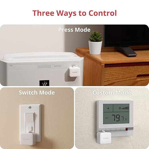 SwitchBot Smart Switch Button Pusher - Bluetooth Fingerbot for Rocker Switch/One-Way Button, Automatic Light Switch, Timer and APP Control, Works with Alexa When Paired with SwitchBot Hub (Black)