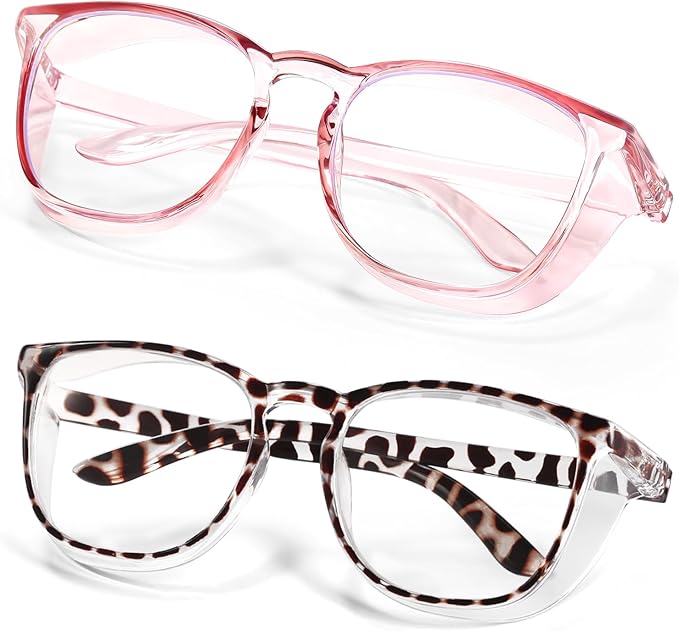 LASMEX Stylish Safety Glasses Goggles for Women Girls Anti-fog Glasses Protective Eyewear Clear Glasses