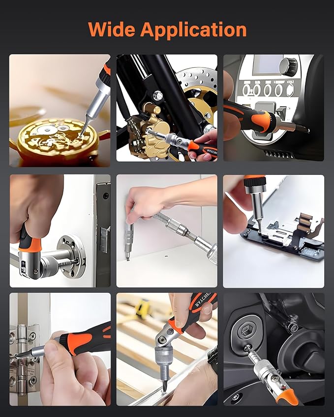 Ratcheting Screwdriver Set, 68 in 1 Socket Set & Magnetic Screwdriver Bit Set with Rotatable Ratchet Handles, Extensions Bar and Storage Case for Phone, Computer, Bike, Car, Electronics Maintenance