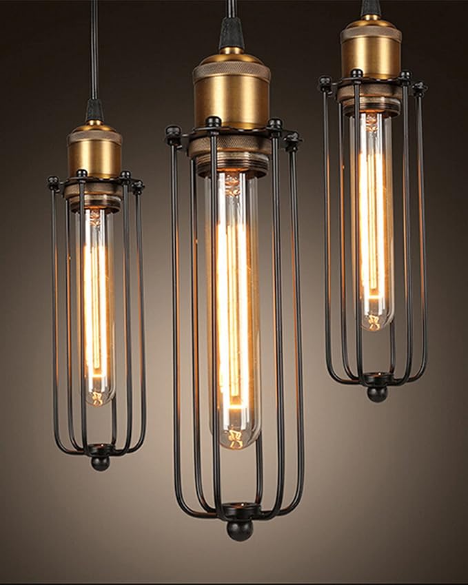 Short T10 LED Bulb, 5in Vintage Edison Dimmable Bulb 6W 2700K Warm White Tubular Bulbs, E26 Medium Base Clear 600LM 60W Equivalent for Cylinder Pendant Wall Sconces Chandelier Vanity 4Pack