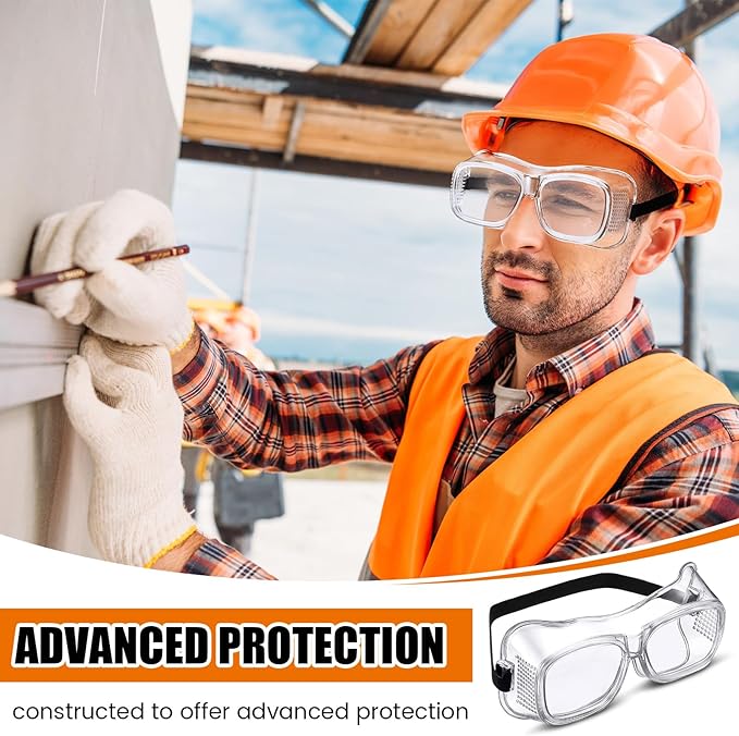 100 Pairs Safety Goggles Anti-fog Protective Safety Glasses Anti Scratch Eye Protection Clear Lens Onion Goggles Anti Dust Glasses Lightweight Eyewear for Science Lab Chemistry Construction