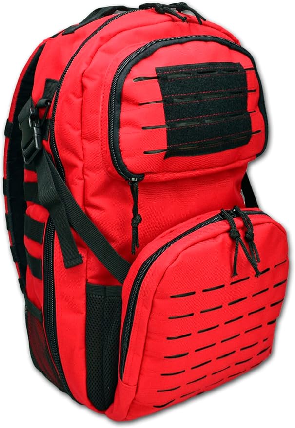 Lightning X Stocked Modular Trauma & Bleeding First Aid Responder Medical Backpack + Kit (Red)