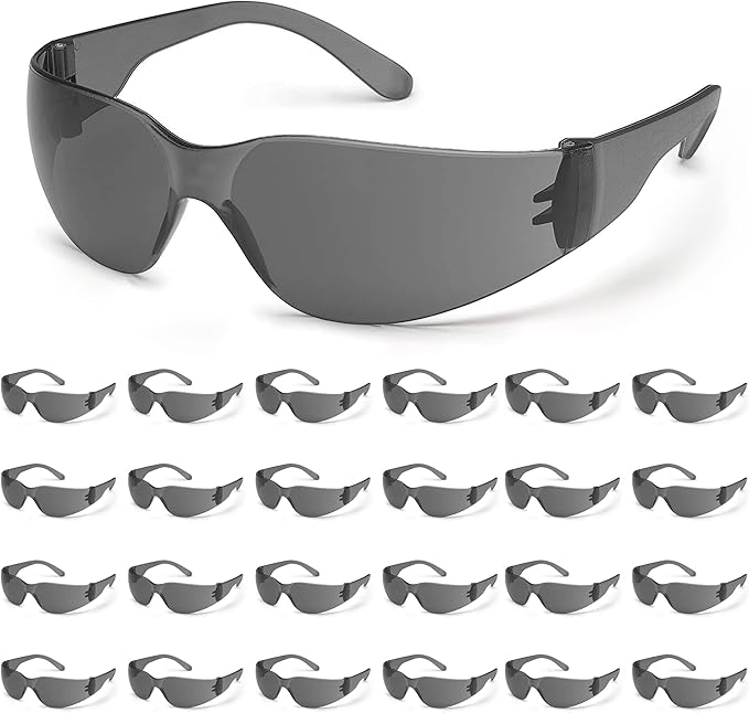 ATERET Protective Polycarbonate Safety Glasses White For Nurses Mechanic Electrician Saftey Glasses Goggles Anti Fog Eye Goggles Safety Protection (300 Pairs Grey)